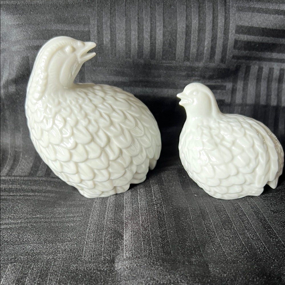 Vintage HMCO Ceramic Quail Figurines, Set of Two